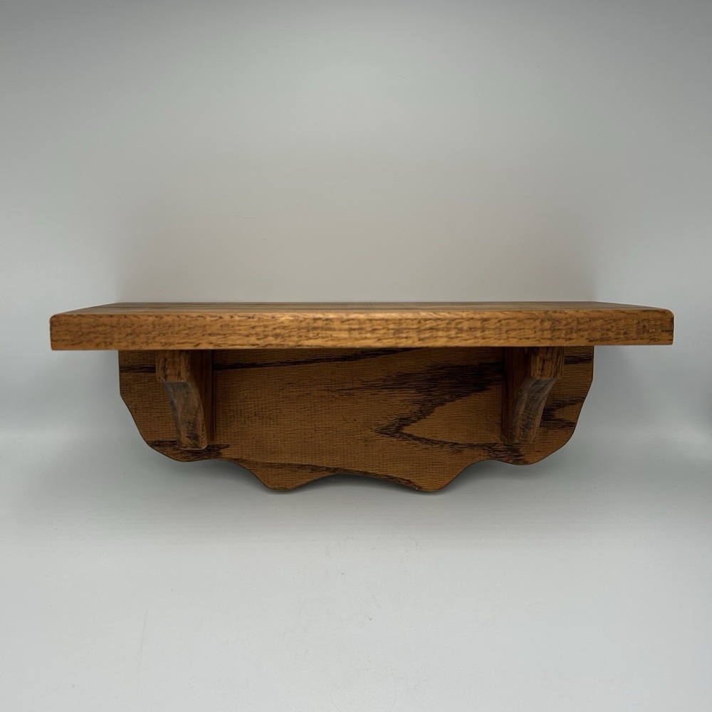 Solid Wood 13in Wall Shelf Farmhouse Country Cottage Rustic Vintage Brown